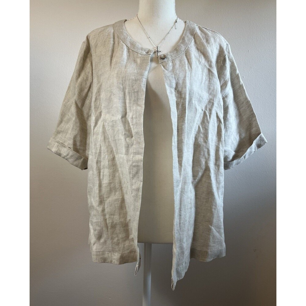 Women's 100% Linen Short Sleeve Minimalist style XL | Amazhiyu